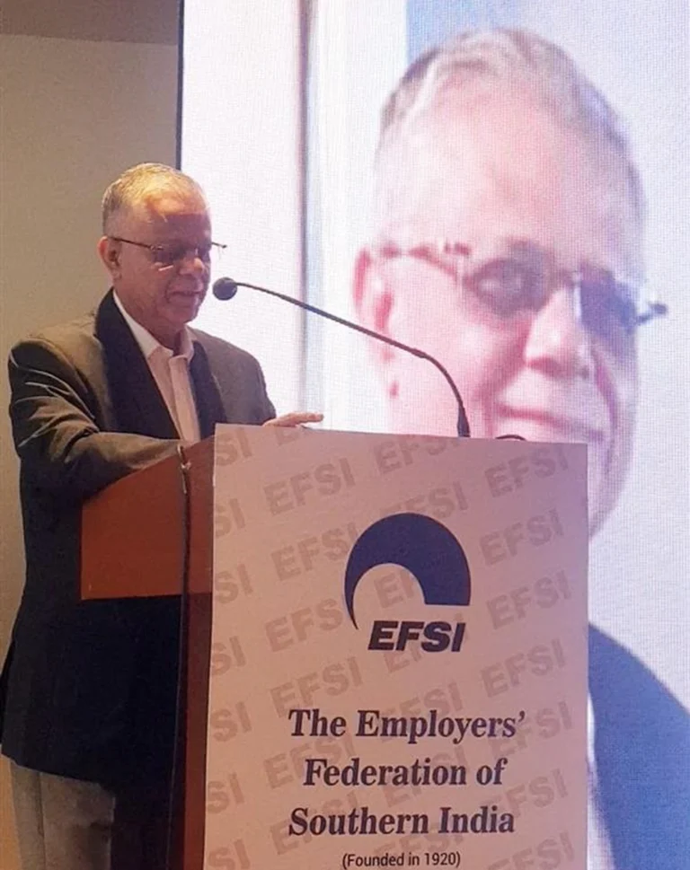 MRC Ravi speaks at a conference by the Employer’s Federation of South India about Navigating the new Labour Codes: Opportunities, Impacts and Path Ahead